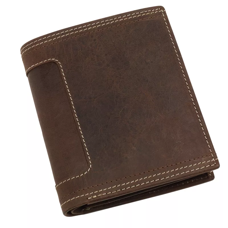 Skórzany portfel WILD THING - brązowy (56-0404467)