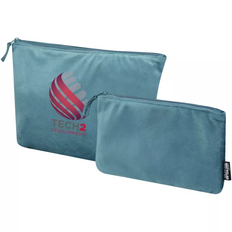 Swift zestaw aksamitnych kosmetyczek z recyklingu z certyfikatem GRS - Deep Sea Green (12076964)