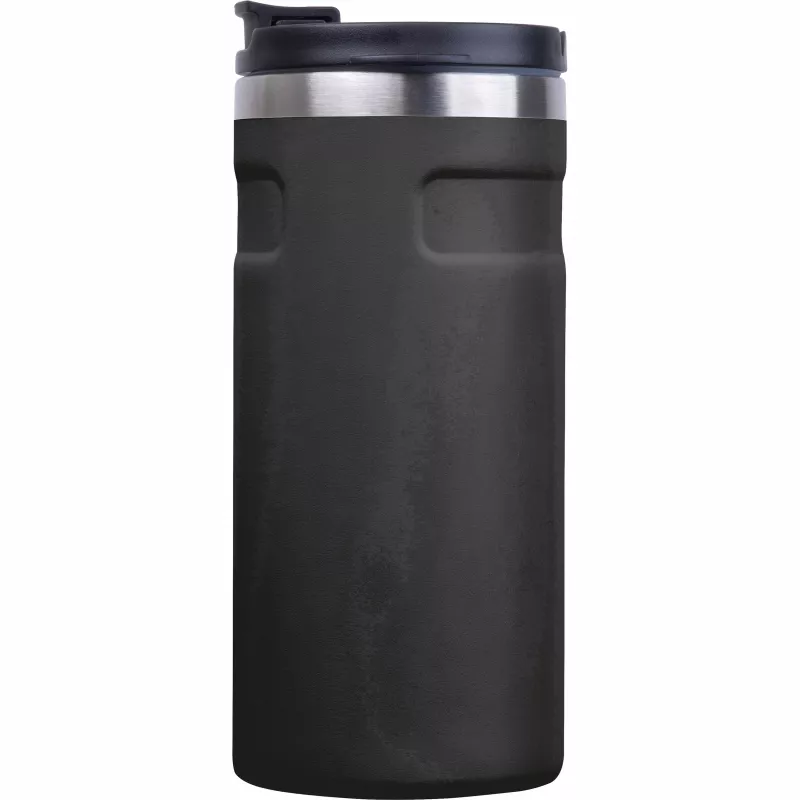 Kubek termiczny ze stali z recyklingu 450 ml SILVIO - czarny (8536503)
