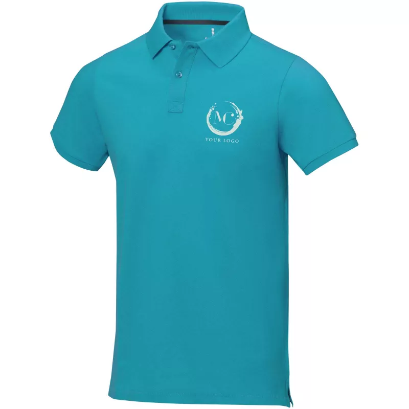 Męskie polo Calgary z krótkim rękawem - Morski (38080-AQUA)