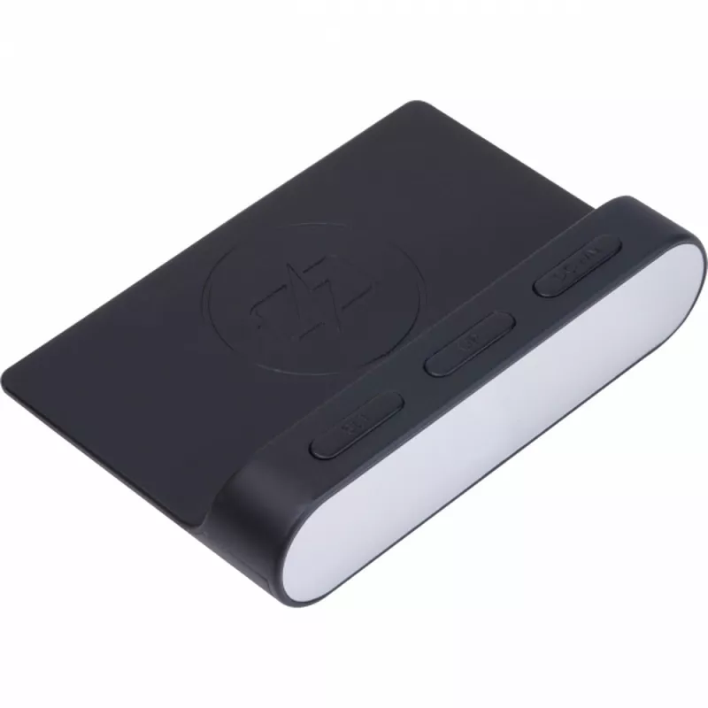 Budzik z bezprzewodową ładowarką ADELAIDE - czarny (532503)