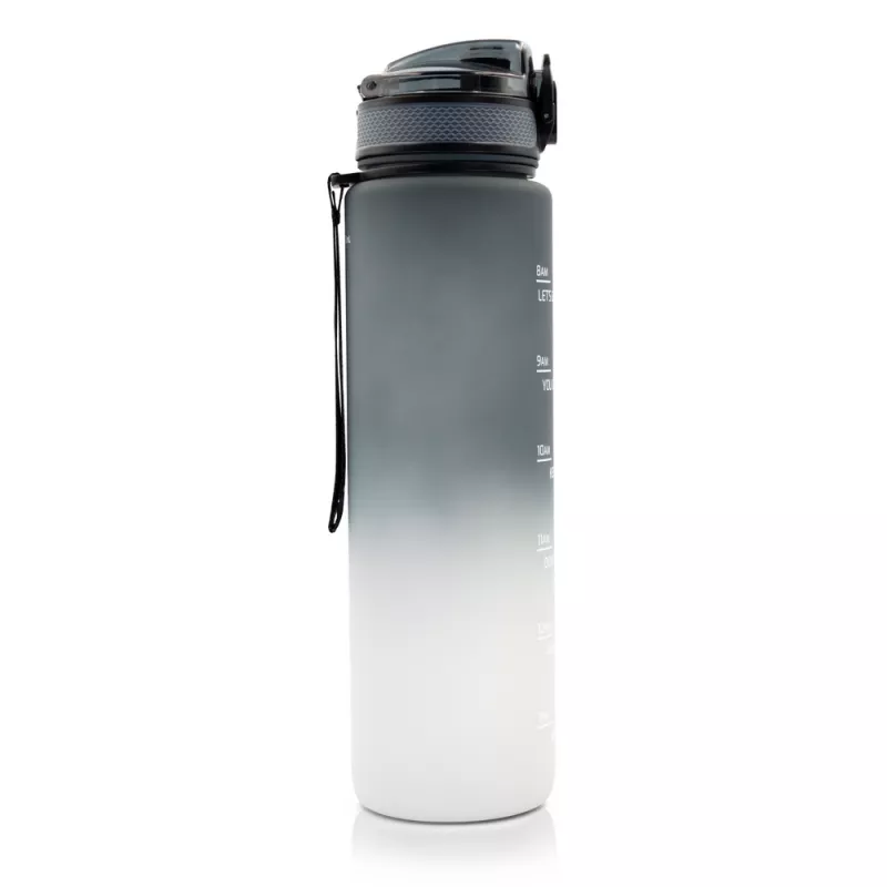 Butelka sportowa 1000 ml Air Gifts z miarką motywacyjną | Kayleigh - szary (V2144-19)