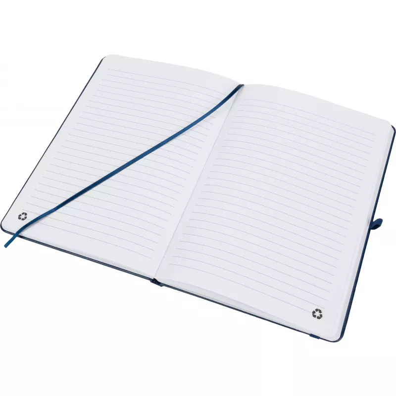 Notatnik A5 w linie z PU z recyklingu CLEO - granatowy (2374844)