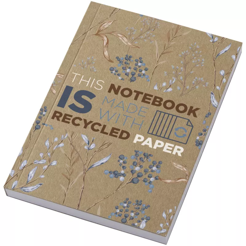 Notatnik A6 Novella Austen z miękką okładką z materiału z recyklingu, papier pakowy — 100 kartek - Piasek pustyni (21026606)