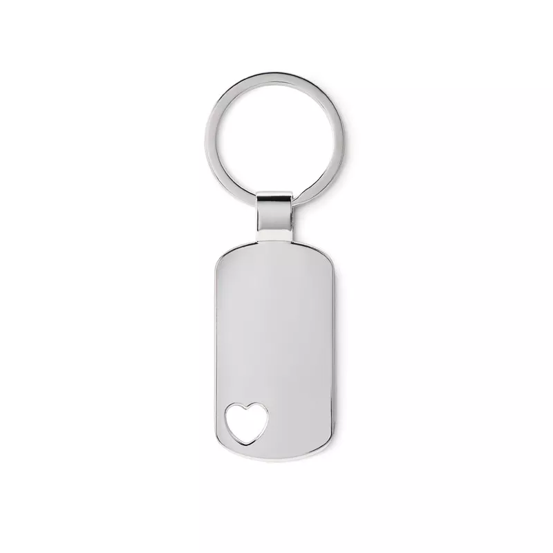 Brelok metalowy z motywem serca CORAZON - Srebrny Mat (MO8694-16)