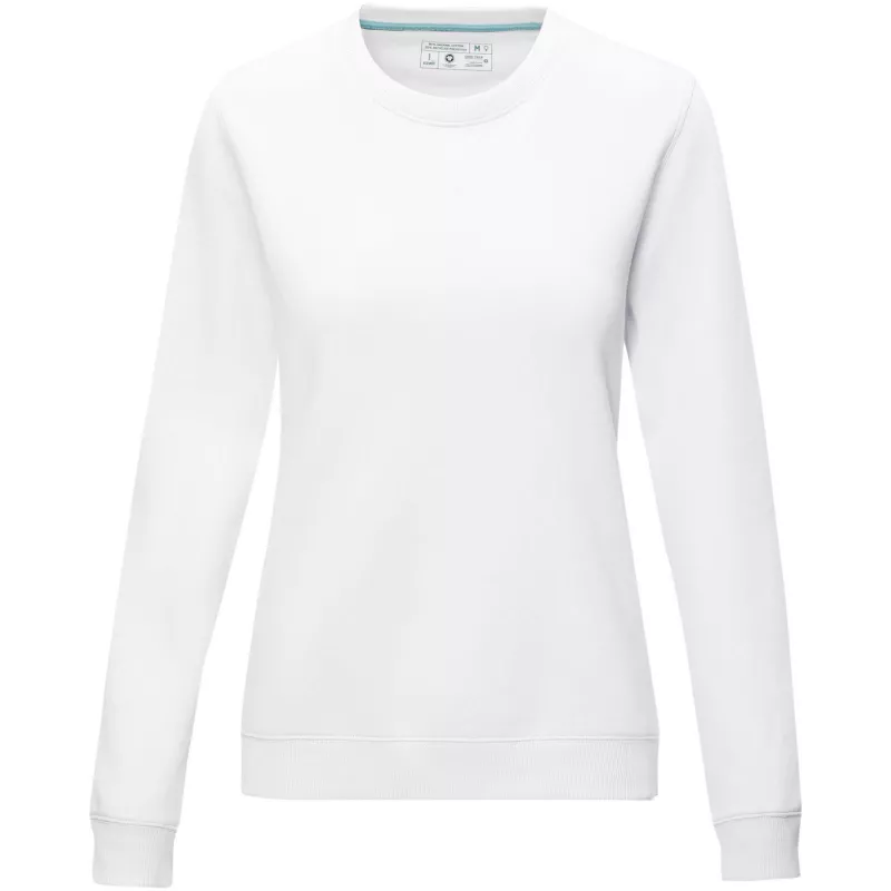 Damska organiczna bluza Jasper wykonana z GRS z recyclingu i posiadająca certyfikat GOTS - Biały (37513-WHITE)