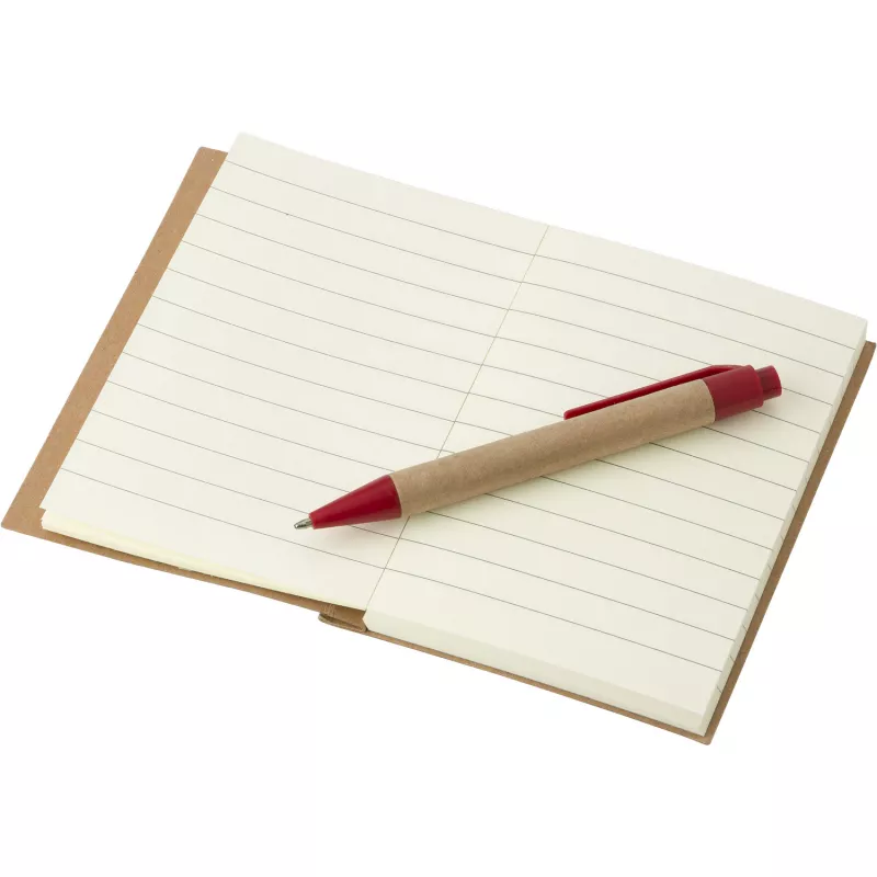 Notatnik ok. A7 z długopisem - czerwony (V2687-05)