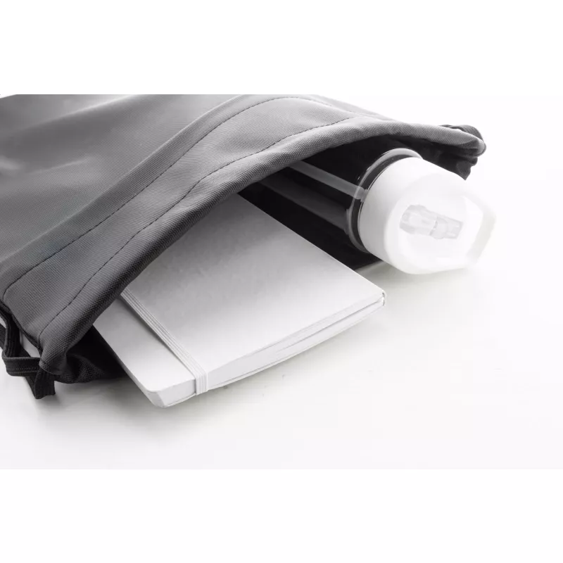 Pudrow worek ze sznurkami RPET - czarny (AP808282-10)