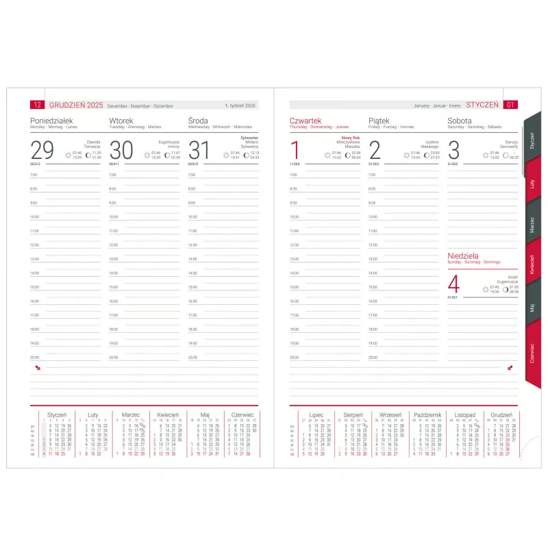 Kalendarz książkowy B5, tygodniowy, bez registrówi VIVO - różne kolory (KK-BCV-604.T)