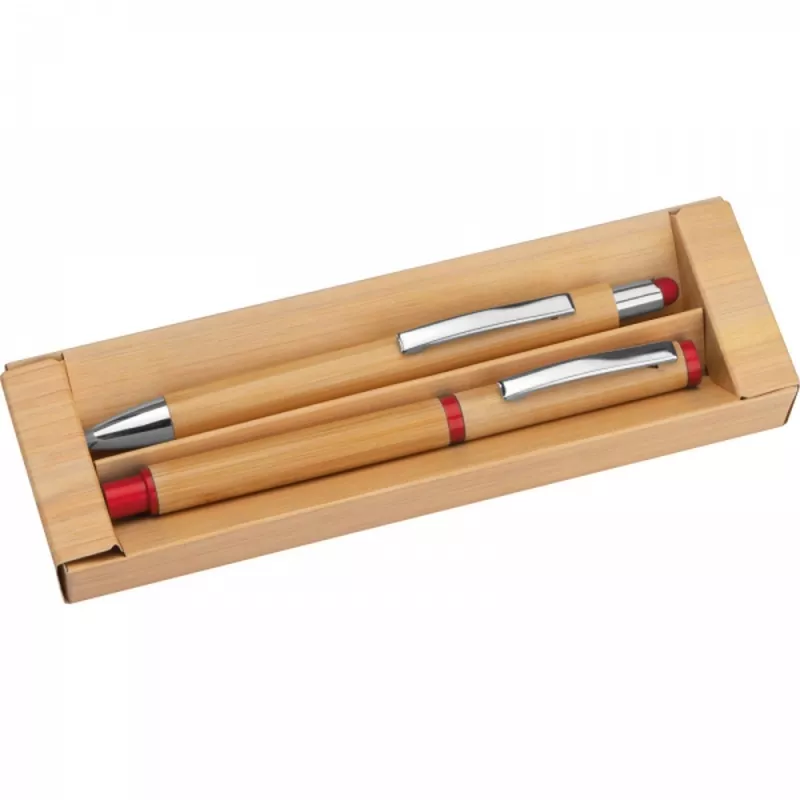 Zestaw piśmienny długopis i pióro kulkowe touch pen SOPHIE - czerwony (1255805)
