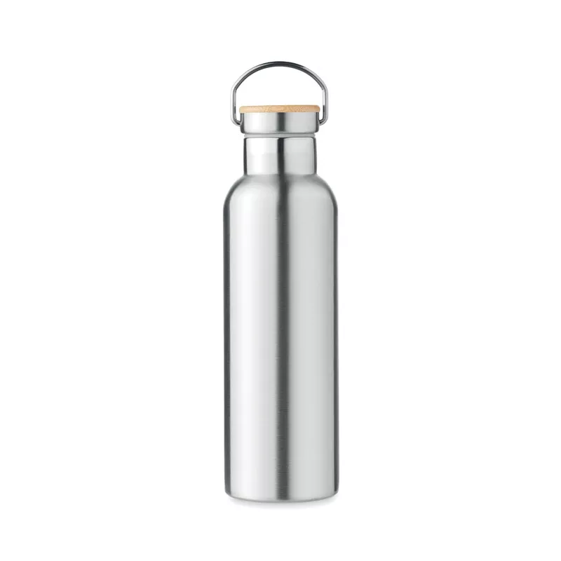 Termos z bambusową pokrywką 750 ml HELSINKI MED - Srebrny Mat (MO6372-16)