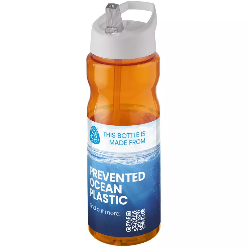 Bidon H2O Eco o pojemności 650 ml z wieczkiem z dzióbkiem - Biały-Pomarańczowy (21009906)