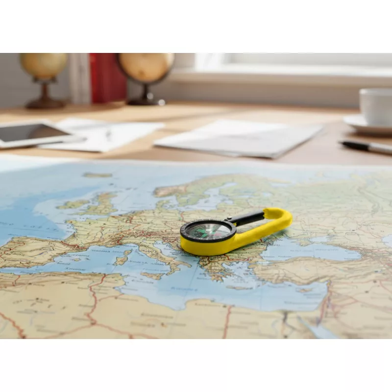 Kompas z karabińczykiem - żółty (V8682-08)