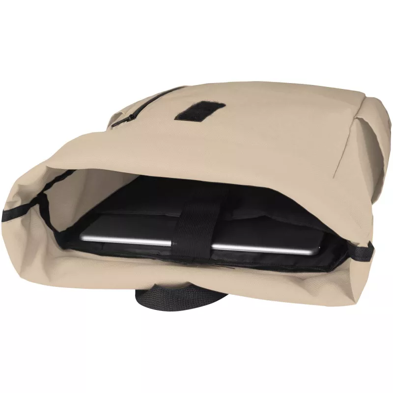 Byron plecak na laptopa 15,6 cala z tworzywa RPET z certyfikatem GRS z zawijanym zamknięciem, 18 l - Oatmeal (12065907)