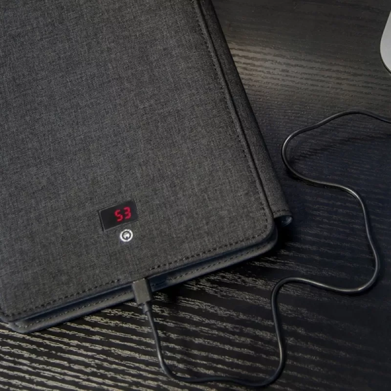 Folder A5 z power bankiem 4000 mAh LENO - czarny (048603)