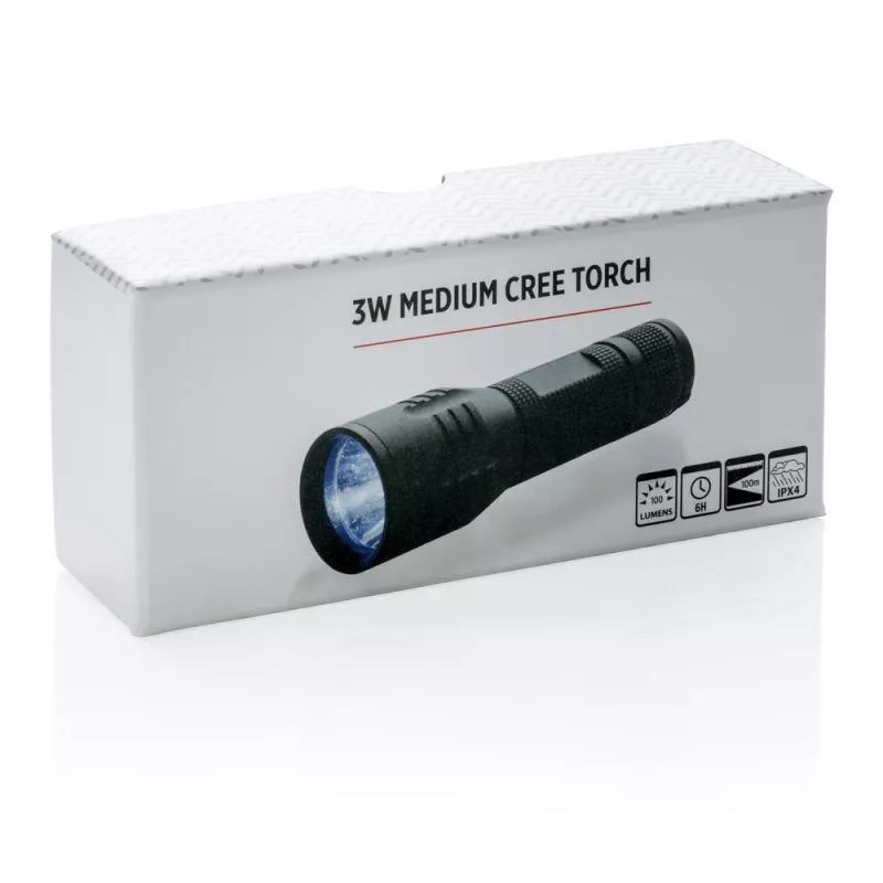 Latarka CREE 3W - czarny (P513.561)