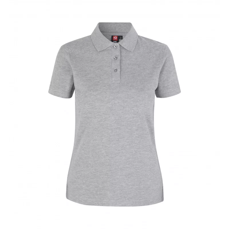 Koszulka bawełniana damska 210 g/m² ID Polo/stretch 527 - Grey Melange (0527-GREY MELANGE)