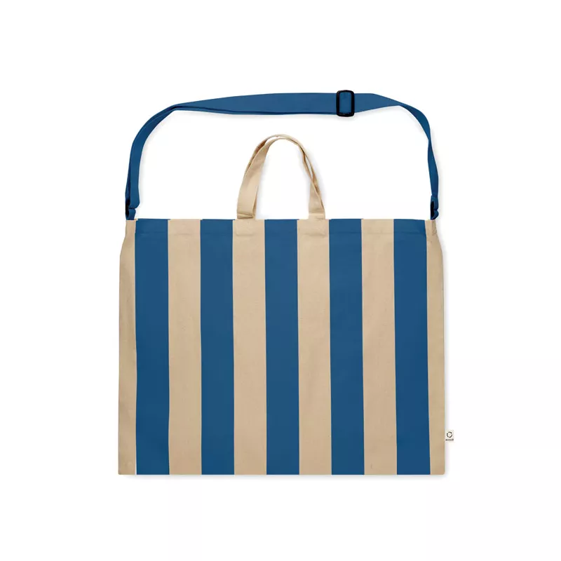 Torba plażowa duża w paski 280 g/m² LAGUNA - Niebieski (MO2555-37)