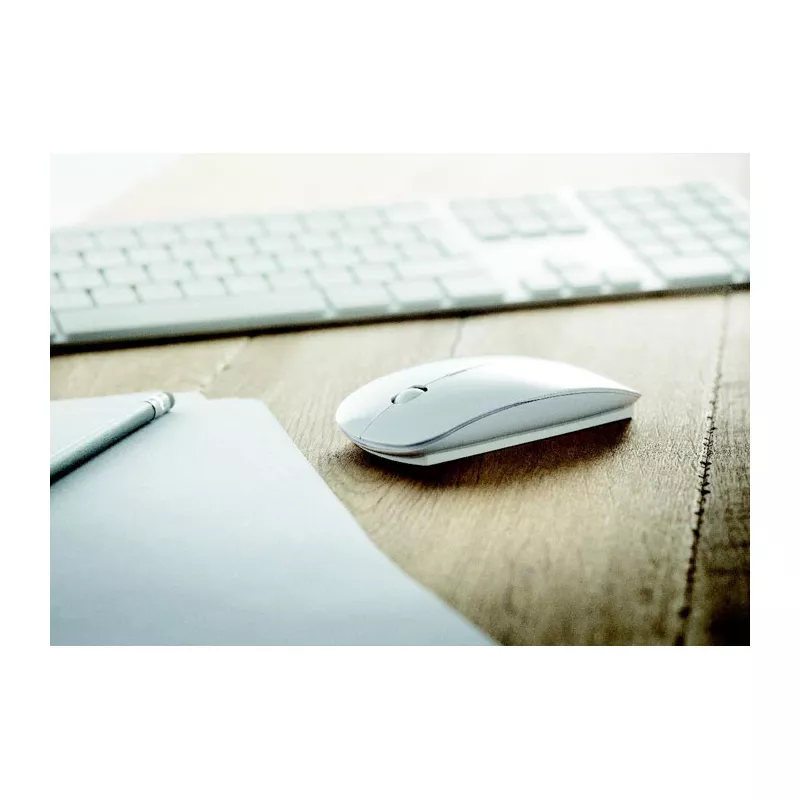 Mysz bezprzewodowa z ABS z recyklingu CURVY - Bialy (MO8117-06)