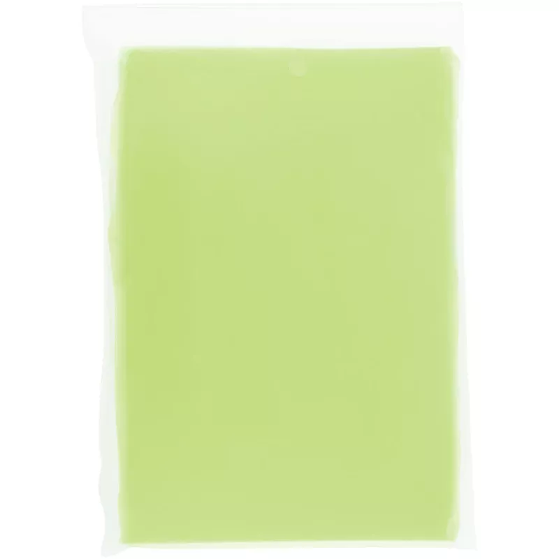 Mayan jednorazowe poncho przeciwdeszczowe z recyklingu z certyfikatem GRS, z pokrowcem do przechowywania  - Limonka (10941763)