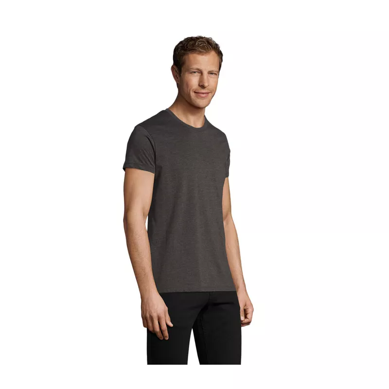 Koszulka męska dopasowana 150 g/m² Sol's REGENT FIT - Charcoal Melange (S00553-CE)