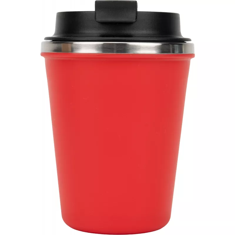 Kubek termiczny 350 ml z powłoką z recyklingu METODY - czerwony (8496205)