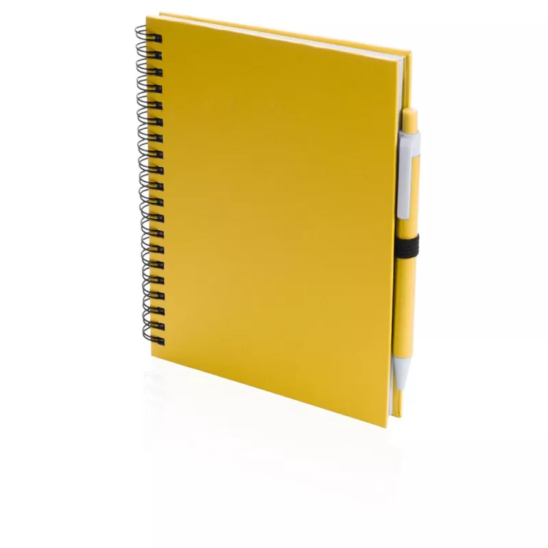 Notatnik ok. A5 z długopisem - żółty (V2795-08)