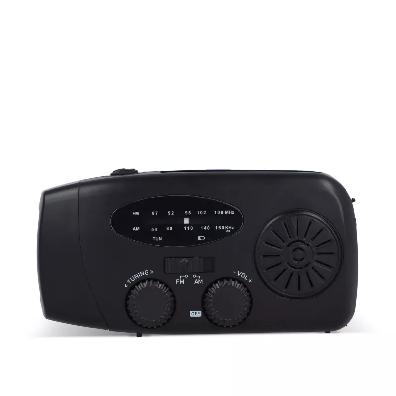 SafeSound Radio awaryjne zasilane energią słoneczną i korbką - czarny (LT95607-N0002)