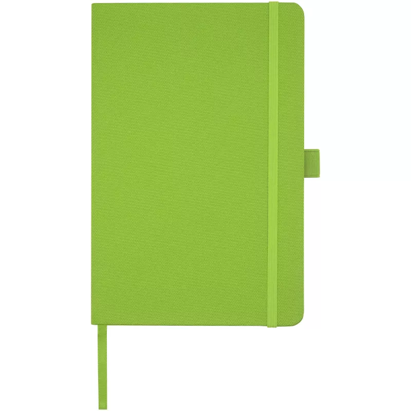 Notatnik w formacie A5 z papieru z recyklingu z okładką z plastiku z recyklingu Honua - Zielony limonkowowy (10776363)