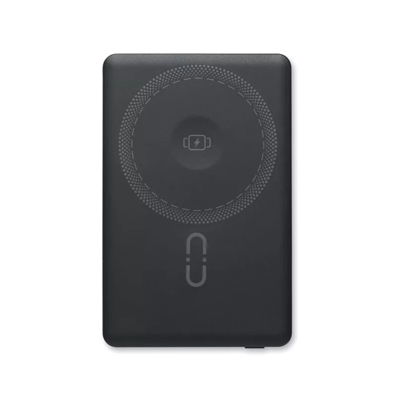 Powerbank magnetyczny 5000 mAh z aluminium CORE - Czarny (MO3179-03)