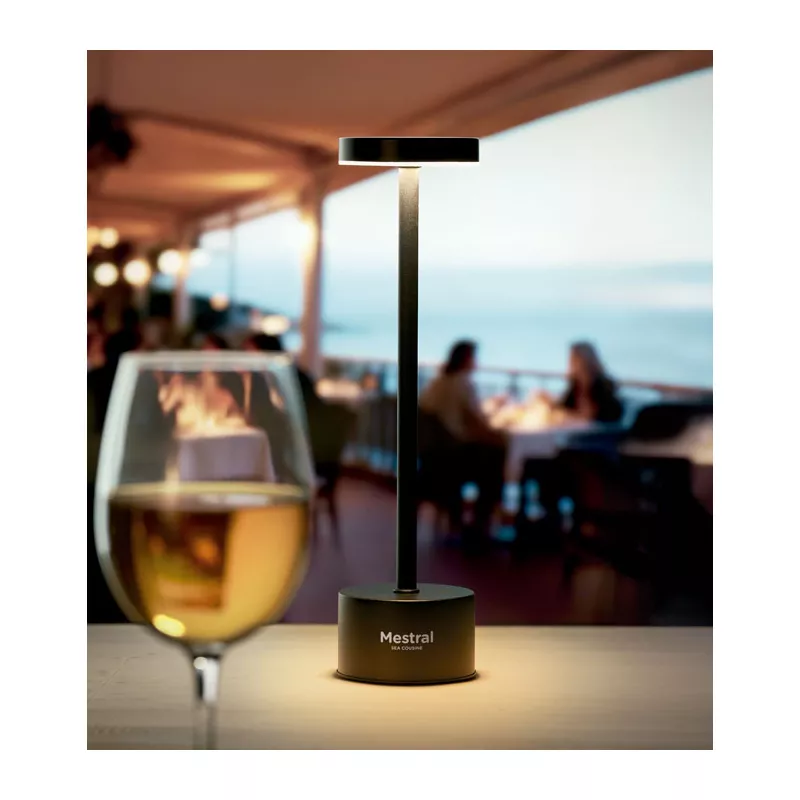 Lampka stołowa LED aluminiowa z akumulatorem BISTRO - Czarny (MO2928-03)