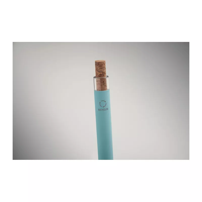 Długopis z korkowym przyciskiem BERGAMO + - Baby Blue (MO2652-66)