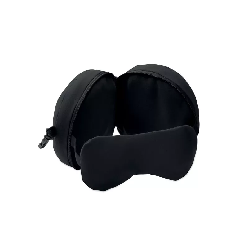 Poduszka podróżna 2 w 1 z maską na oczy SOFT NUIT - Czarny (MO2907-03)