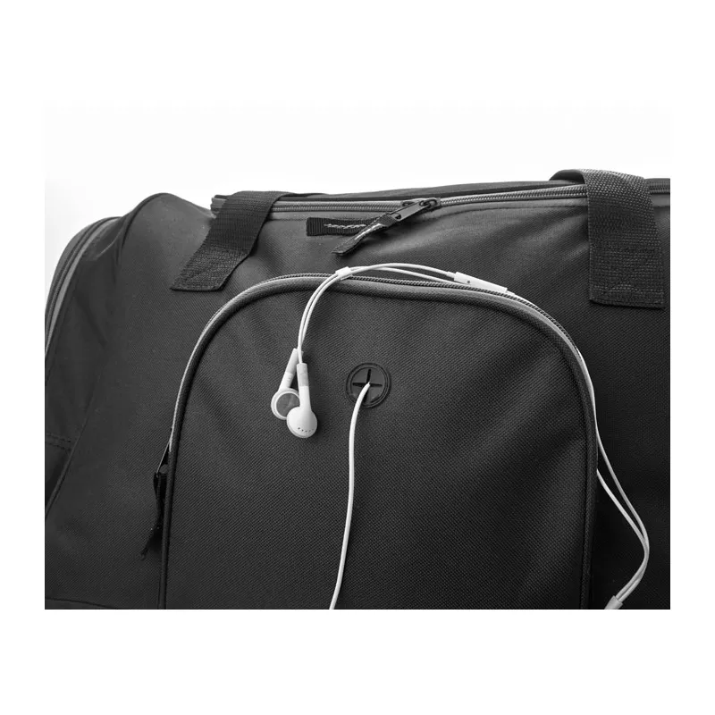 Torba sportowa 600D z wyjściem na słuchawki LEIS - Czarny (MO8576-03)