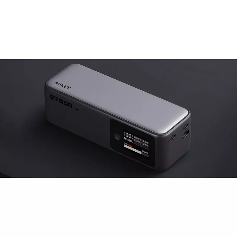 Power bank 27600 mAh, 140 W, Aukey - srebrny (VAM15-32)
