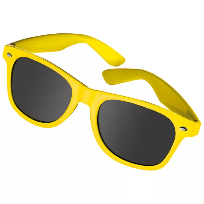 Żółte okulary przeciwsłoneczne reklamowe z nadrukiem