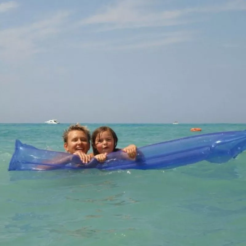 Materac dmuchany LONG BEACH - niebieski (104104)