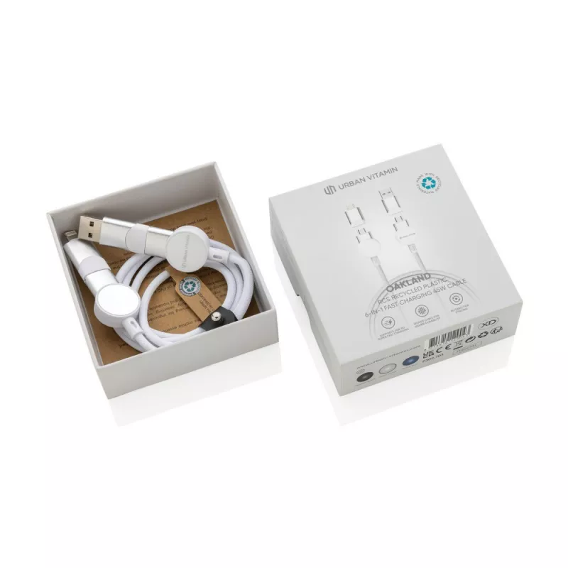 Kabel do ładowania 6 w 1 45W Urban Vitamin Oakland - biały (P302.703)