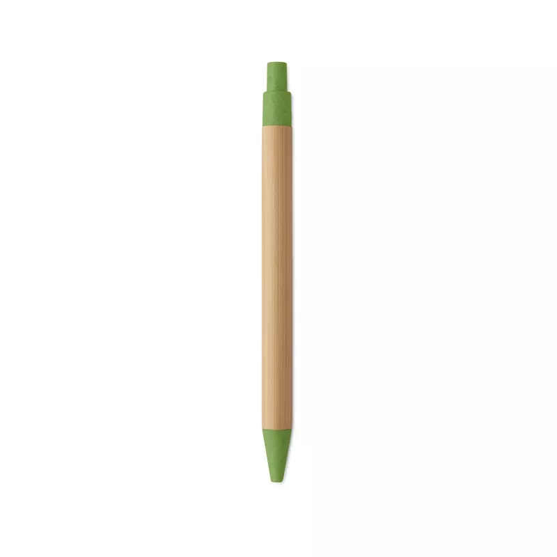 Długopis bambusowy z końcówkami ze słomy ITEA COLOUR - Zielony (MO2635-09)