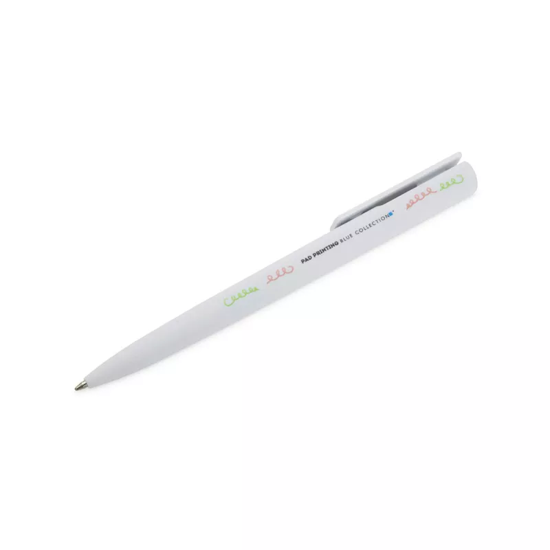 Długopis plastikowy z matową powłoką soft touchALEO - biały (19499-01)