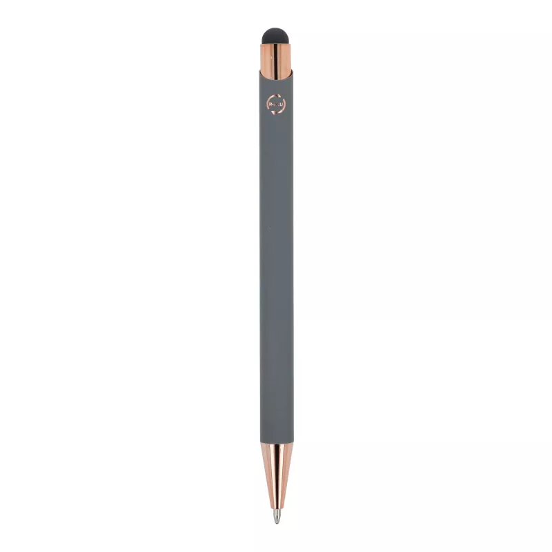 Długopis aluminiowy Prague grawer różowe złoto - szary (LT87887-N0061)