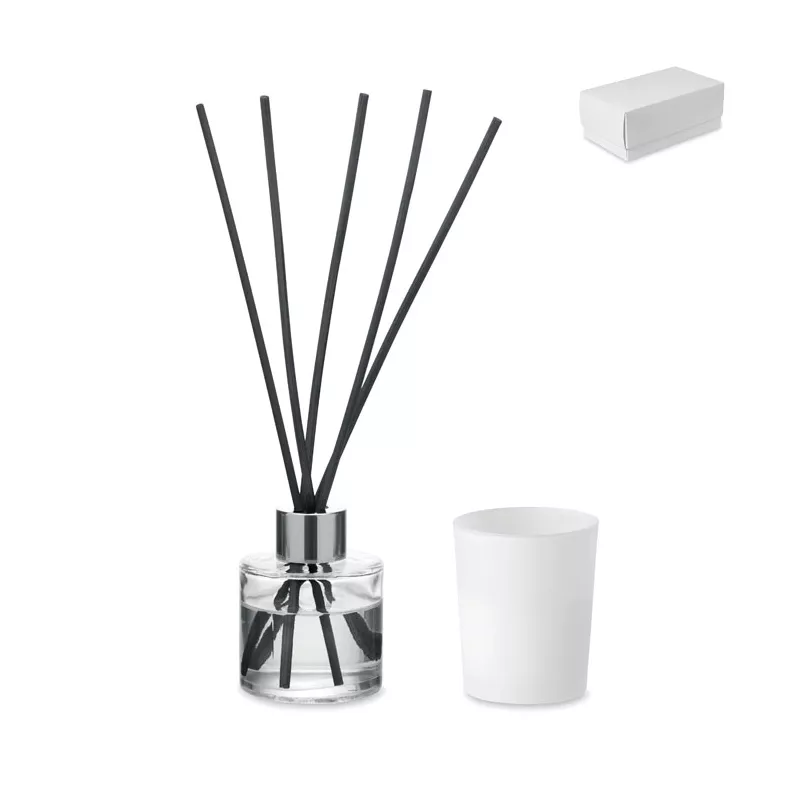 Dyfuzor zapachowy waniliowy 40 ml ze świecą KALOMA SET - Bialy (MO3118-06)