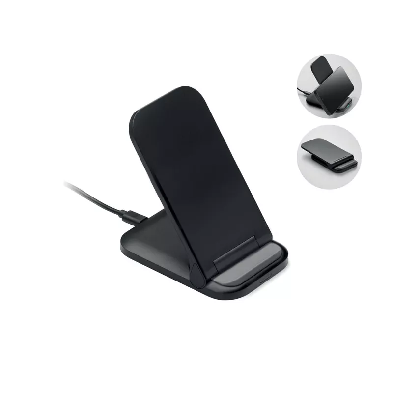 Ładowarka bezprzewodowa składana 15W POWERFOLD - Czarny (MO3140-03)