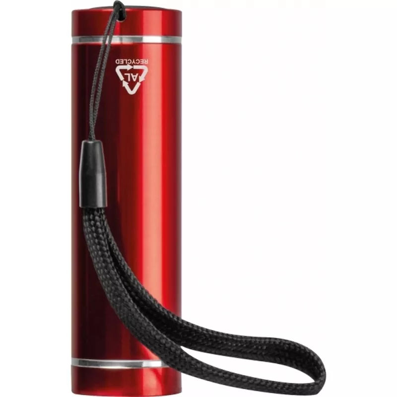 Latarka z aluminium z recyklingu UTRECHT - czerwony (410405)