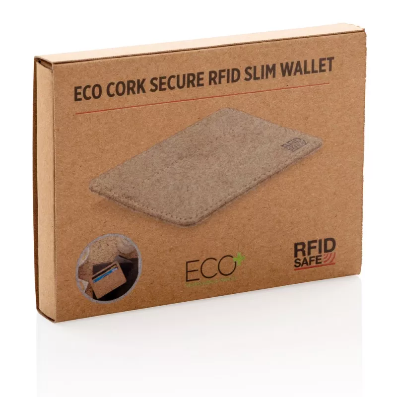 Korkowe etui na karty kredytowe, portfel, ochrona RFID - brązowy (P820.879)