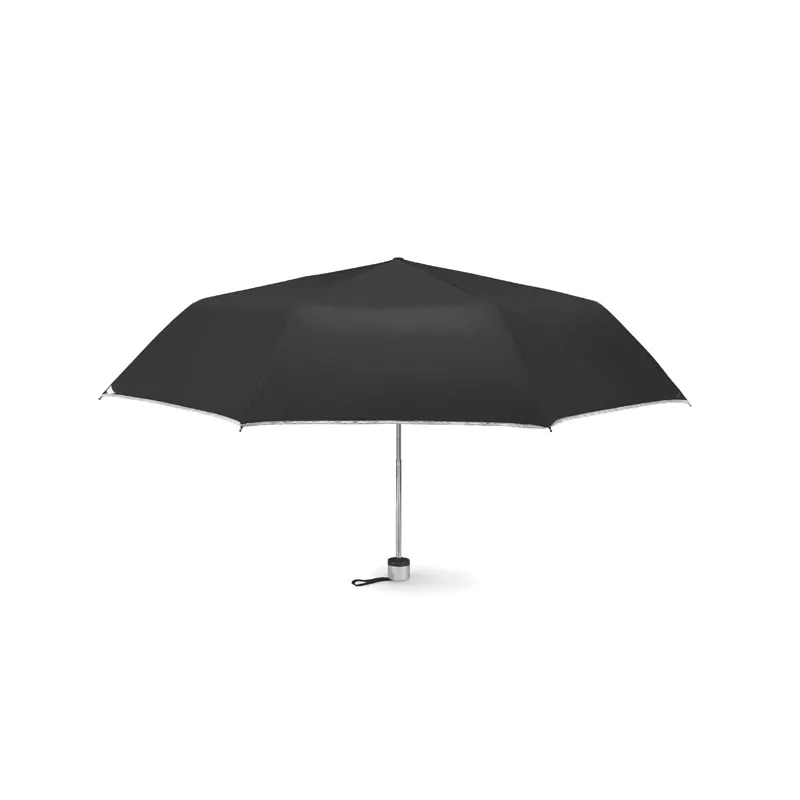 Parasol składany 21" ze srebrną podszewką CARDIF - Czarny (MO7210-03)