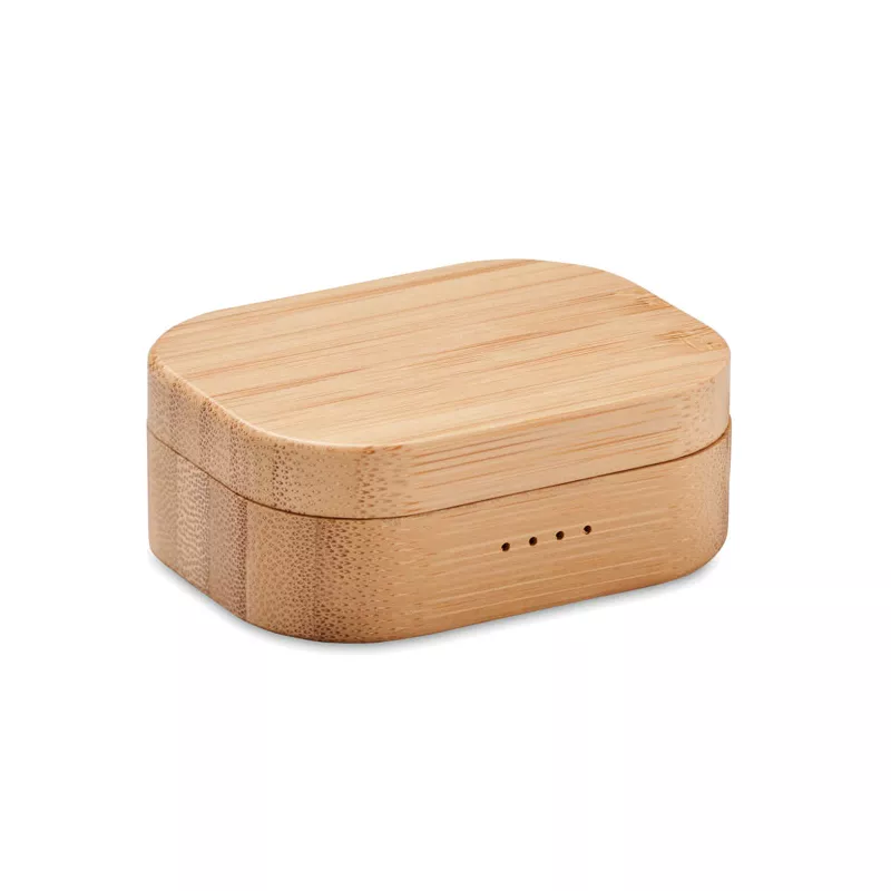 Słuchawki TWS w bambusowym etui JAZZ BAMBOO - Drewna (MO6780-40)