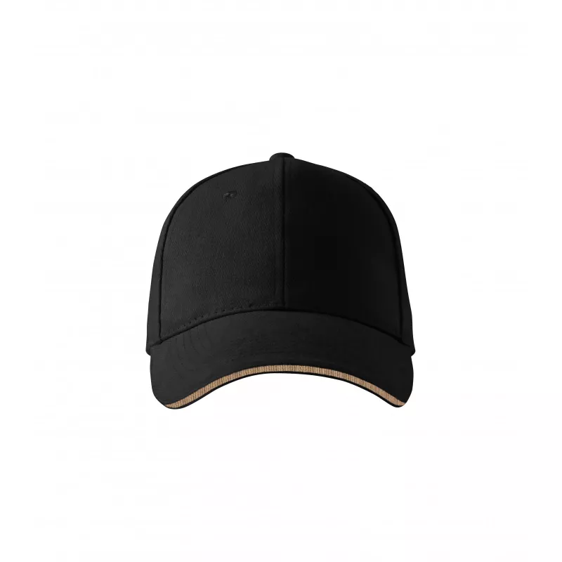 Reklamiowa czapka z daszkiem Malfini SANDWICH 6P 306 - czarny (ADLER306-CZARNY)