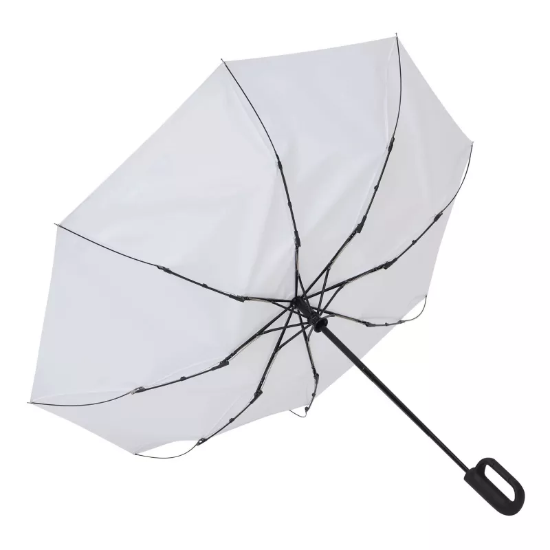 Automatyczna, wiatroodporna parasolka kieszonkowa z pokrowcem w dopasowanym kolorze - biały (56-0101502)