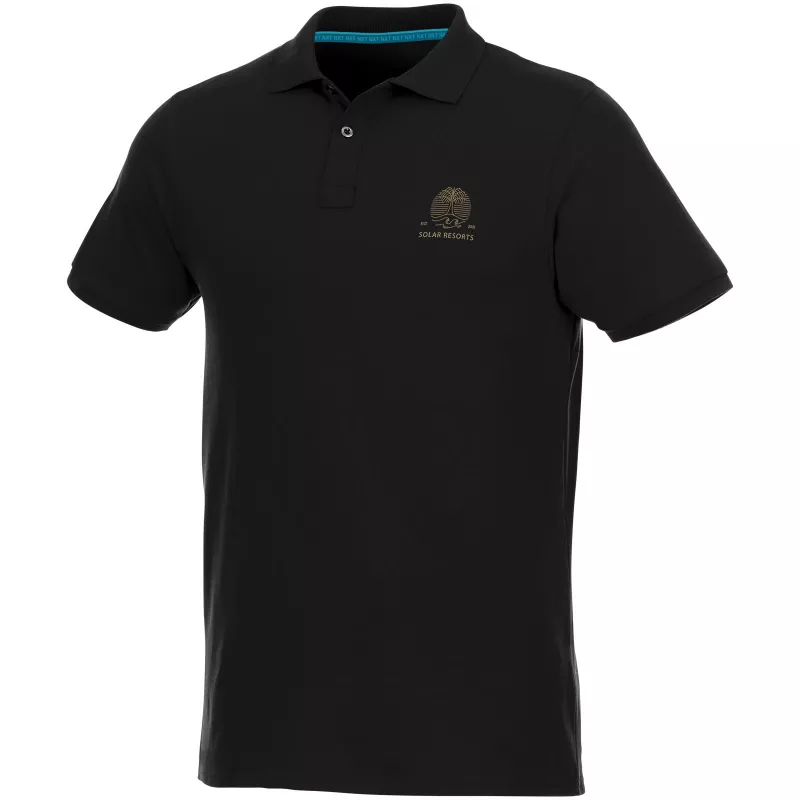 Beryl - męska organiczne polo z krótkim rękawem z recyclingu - Czarny (37502-BLACK)